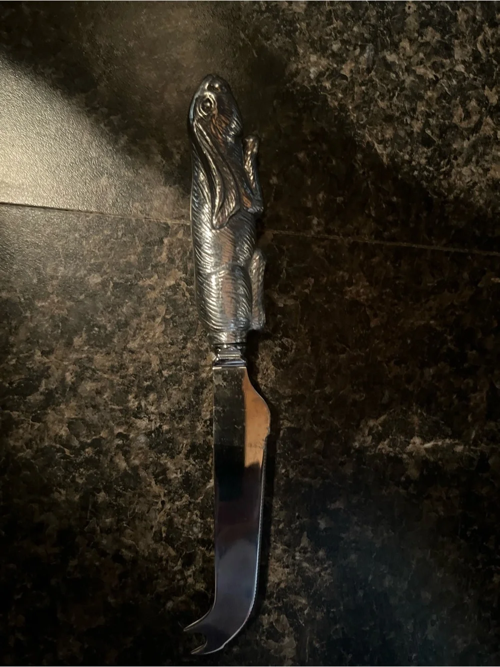 Silver Rabbit-Handle Serving Utensil - Decorative Home Dining Knife